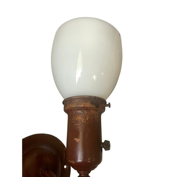 Vintage Toleware Torch Wall Light Red Gold Colonial Style French MCM 50s 60s - Picture 8 of 10